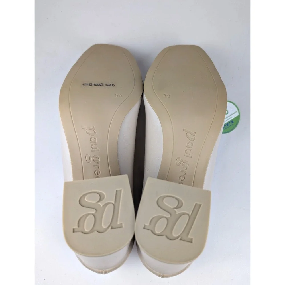 Paul Green Ozzie Pump Heel Biscuit Leather Beige‎ Gold Chain 8 US / 5.5 UK $420